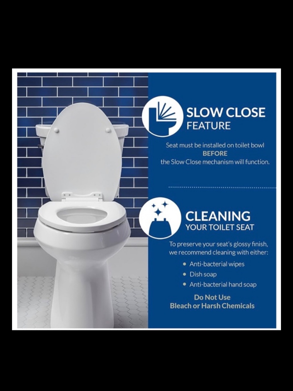 Bemis 7300SLEC Slow Close Toilet Seat Easy Clean Hinges White Elongated USA Made